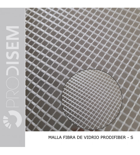 PRODIFIBER-S 5X5MM 160G/M2 50M2 - MALLA DE FIBRA DE VIDRIO ANTIÁLCALIS PARA MORTEROS DE CEMENTO