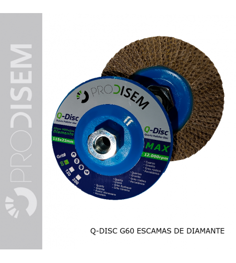 Q-DISC G60 - DISCO EM ESCAMAS DE DIAMANTE PARA DESBASTE E POLIMENTO DE QUARTZO E PEDRAS DE ALTA DUREZA
