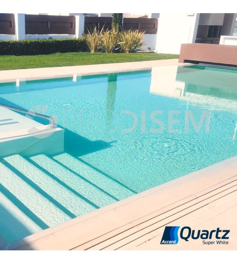 ACCENT QUARTZ SUPER WHITE 25KG - REVESTIMENTO CONTÍNUO PARA PISCINAS