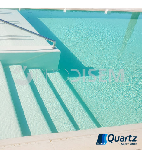 ACCENT QUARTZ SUPER WHITE 25KG - REVESTIMENTO CONTÍNUO PARA PISCINAS