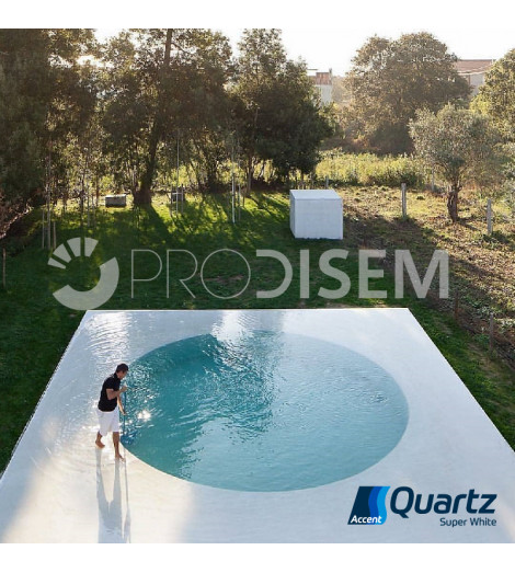 ACCENT QUARTZ SUPER WHITE 25KG - REVESTIMENTO CONTÍNUO PARA PISCINAS